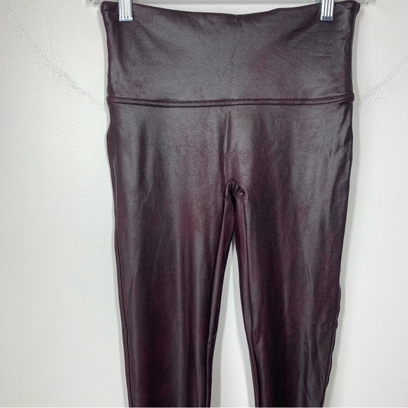 Spanx Faux Leather Leggings in Color Wine Size Medium - Picture 7 of 16